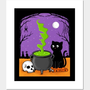 Cat and Witch Posters and Art